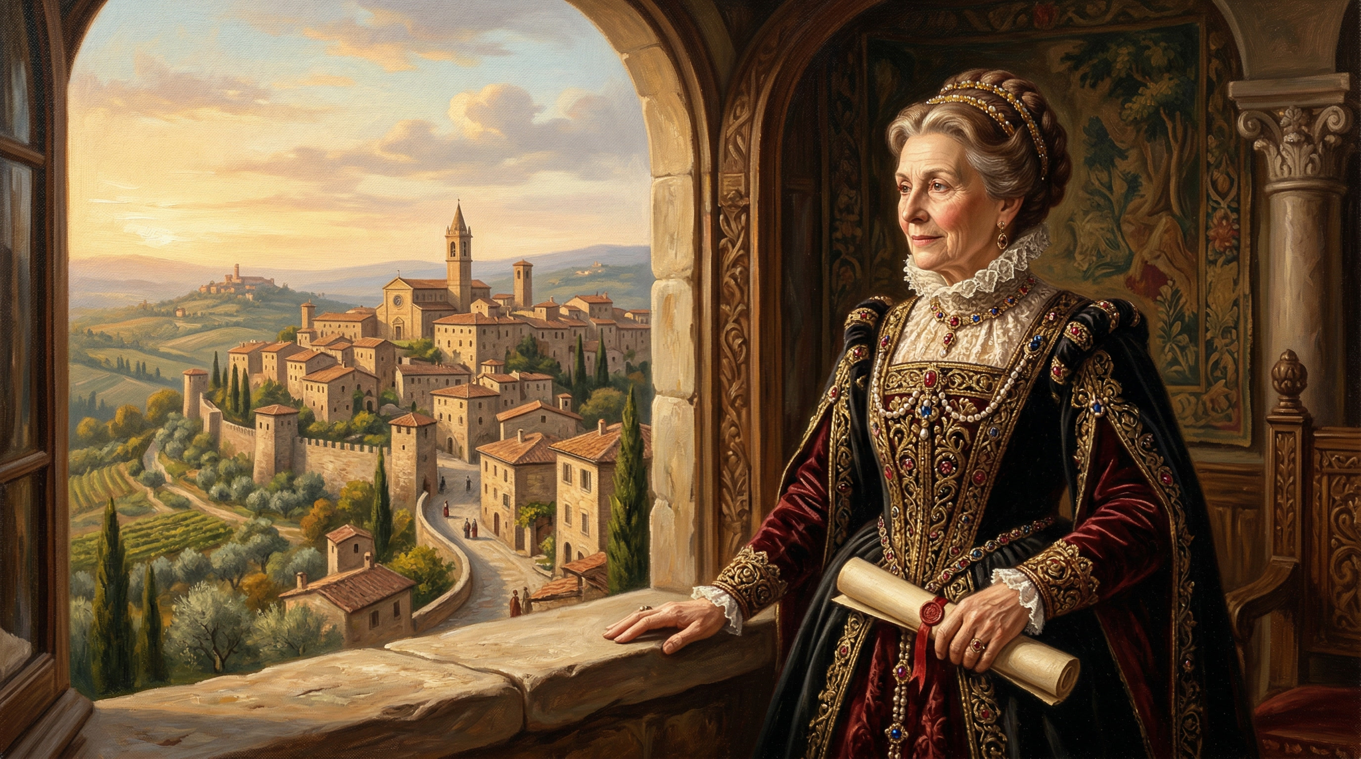 솔라롤로를 내려다보는 노년의 이사벨라